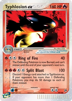 Typhlosion ex Pokémon card, number 99