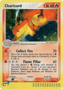 Charizard Pokémon card, number 100