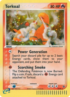 Torkoal Pokémon card, number 12