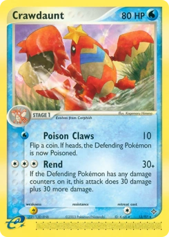 Crawdaunt Pokémon card, number 13