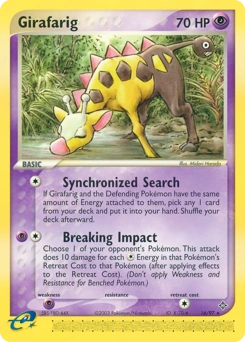 Girafarig Pokémon card, number 16
