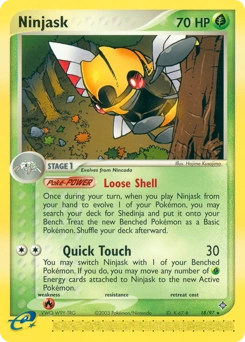 Ninjask Pokémon card, number 18