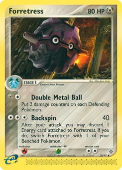 Forretress Pokémon card, number 28