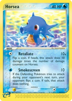 Horsea Pokémon card, number 33
