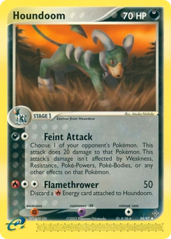 Houndoom Pokémon card, number 34