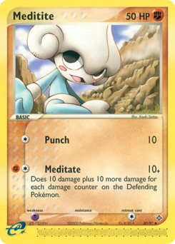 Meditite Pokémon card, number 37