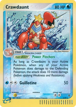 Crawdaunt Pokémon card, number 3