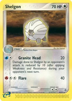 Shelgon Pokémon card, number 42