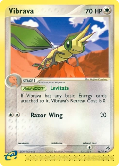 Vibrava Pokémon card, number 46