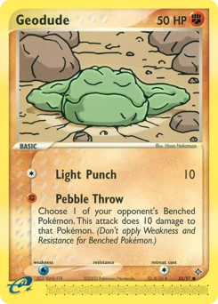 Geodude Pokémon card, number 55