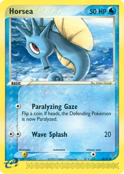 Horsea Pokémon card, number 58