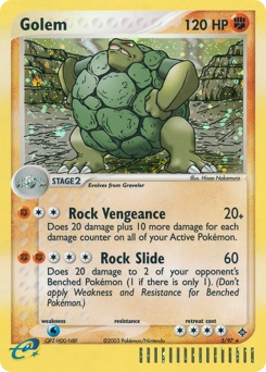 Golem Pokémon card, number 5