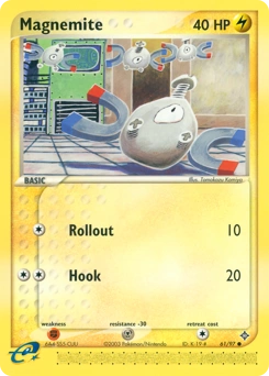 Magnemite Pokémon card, number 61