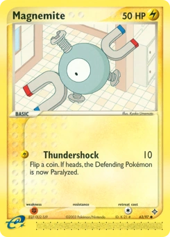 Magnemite Pokémon card, number 63
