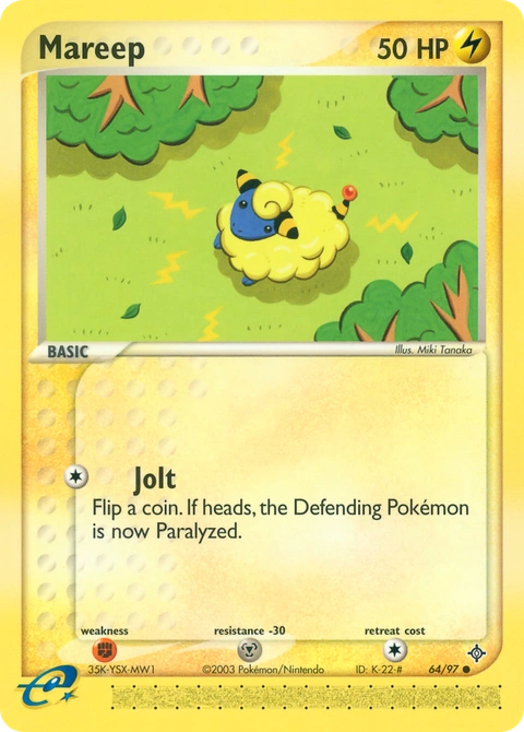 Mareep Pokémon card from Dragon, number 64 (Standard print)