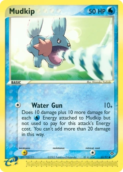 Mudkip Pokémon card, number 65