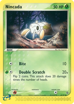 Nincada Pokémon card, number 67