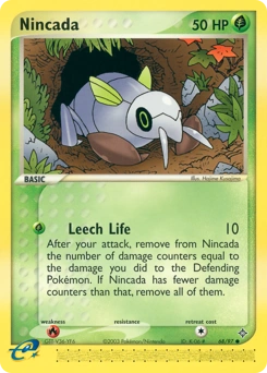 Nincada Pokémon card, number 68
