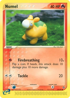 Numel Pokémon card, number 69