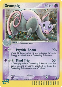 Grumpig Pokémon card, number 6