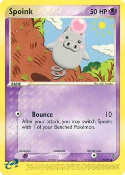 Spoink Pokémon card, number 73