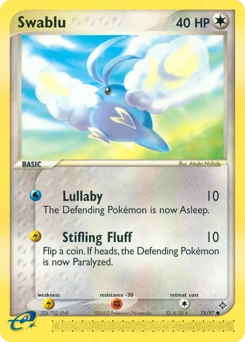 Swablu Pokémon card, number 75