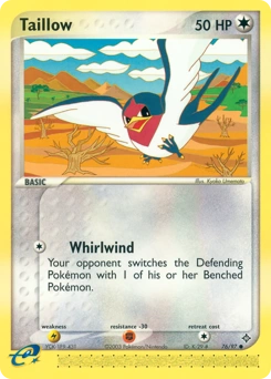 Taillow Pokémon card, number 76