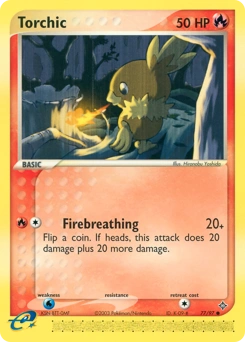 Torchic Pokémon card, number 77