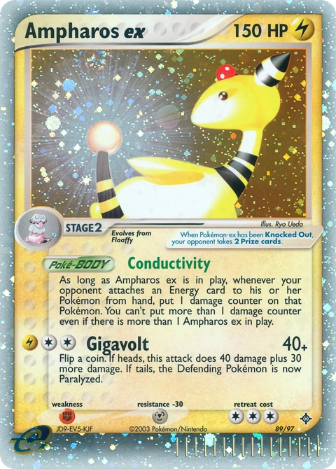 Ampharos ex Pokémon card from Dragon, number 89 (Holo print)