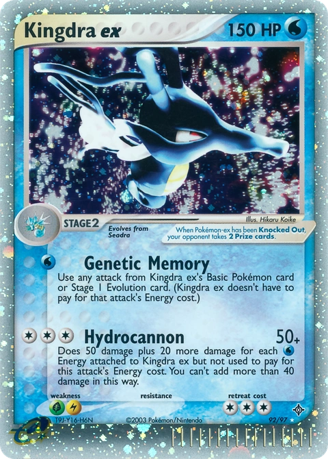 Kingdra ex Pokémon card from Dragon, number 92 (Holo print)