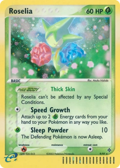 Roselia Pokémon card, number 9