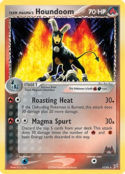 Team Magma's Houndoom Pokémon card, number 10