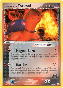 Team Magma's Torkoal Pokémon card, number 12