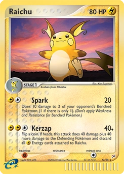 Raichu Pokémon card, number 13