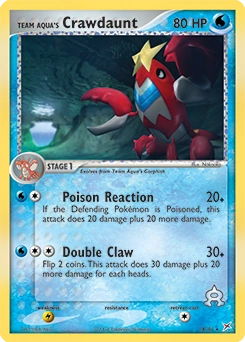 Team Aqua's Crawdaunt Pokémon card, number 14
