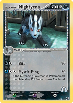 Team Aqua's Mightyena Pokémon card, number 15