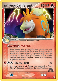 Team Magma's Camerupt Pokémon card, number 19