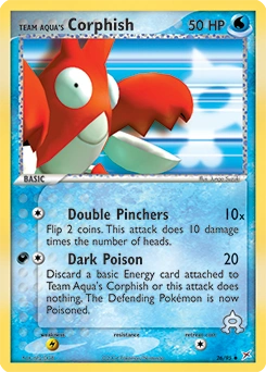 Team Aqua's Corphish Pokémon card, number 26