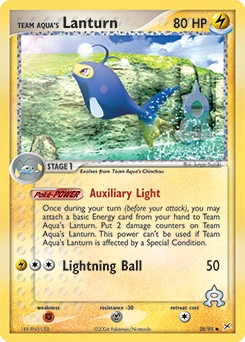 Team Aqua's Lanturn Pokémon card, number 28