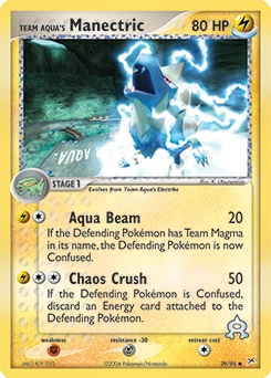 Team Aqua's Manectric Pokémon card, number 29