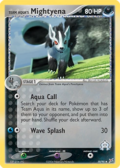 Team Aqua's Mightyena Pokémon card, number 30