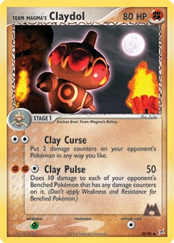 Team Magma's Claydol Pokémon card, number 33