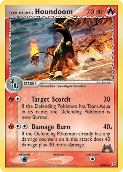 Team Magma's Houndoom Pokémon card, number 34