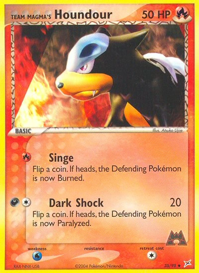 Team Magma's Houndour Pokémon card from Team Magma vs Team Aqua, number 35 (Standard print)