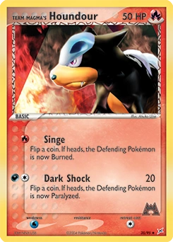 Team Magma's Houndour Pokémon card, number 35