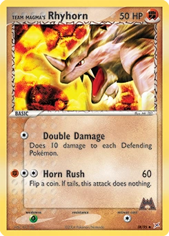 Team Magma's Rhyhorn Pokémon card, number 38