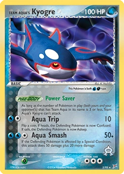 Team Aqua's Kyogre Pokémon card, number 3
