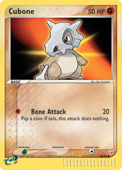 Cubone Pokémon card, number 40