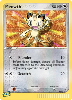 Meowth Pokémon card, number 42