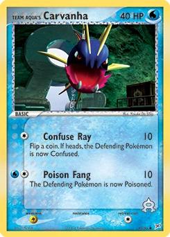 Team Aqua's Carvanha Pokémon card, number 47